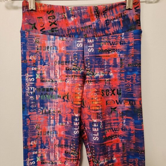 Piloxing Power Leggings All Over Colorful Print‎ Made-Brazil Mid-Rise Medium EUC - Picture 5 of 14